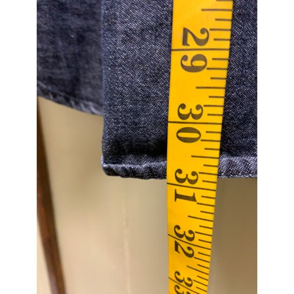 John Bartlett Consensus Blue Denim Elbow Patch Shirt Paisley Print Inner Size L - Picture 7 of 8